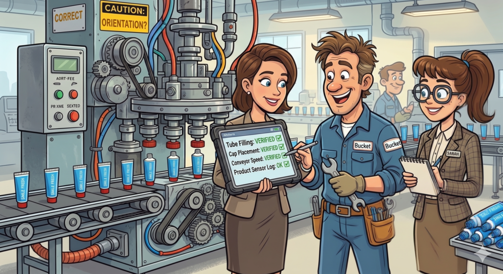 bucket and geeky lady meet product owner